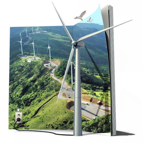 Vista aérea del Proyecto Eólico Valle Central, ubicado en el cantón de Santa Ana